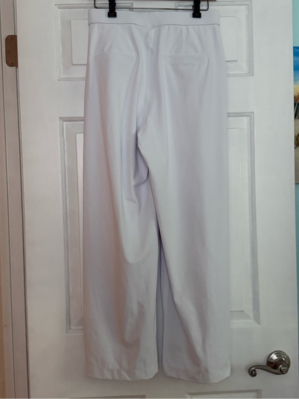 Halara Flex DayStretch High Waisted Pocket Straight Leg Work Pants in White - Picture 3 of 4